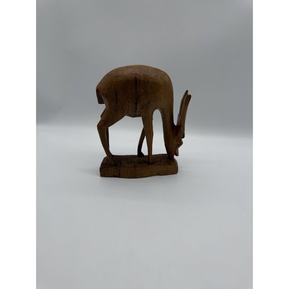 Carved Wood Gazelle Statue - Picture 1 of 8